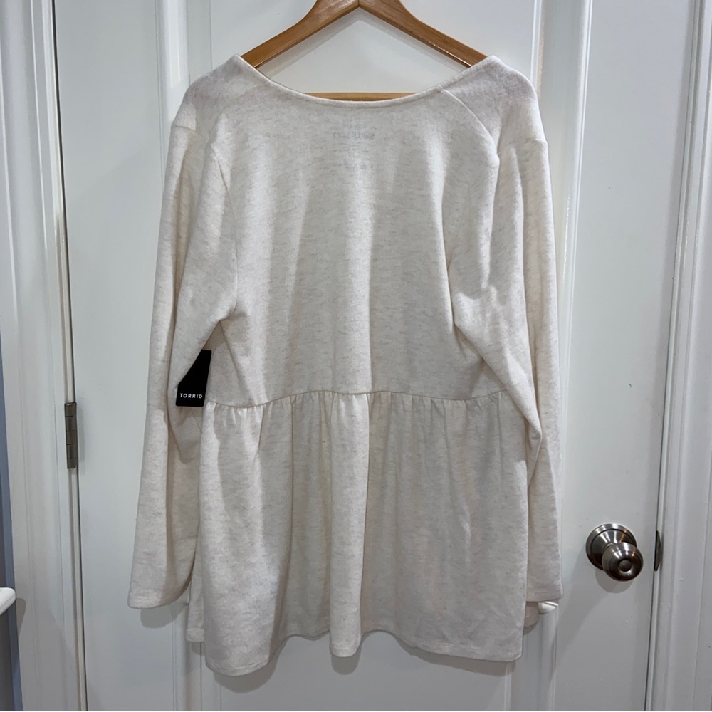 Nwt Torrid Super Soft Cream Drape Front Cardigan,… - image 5